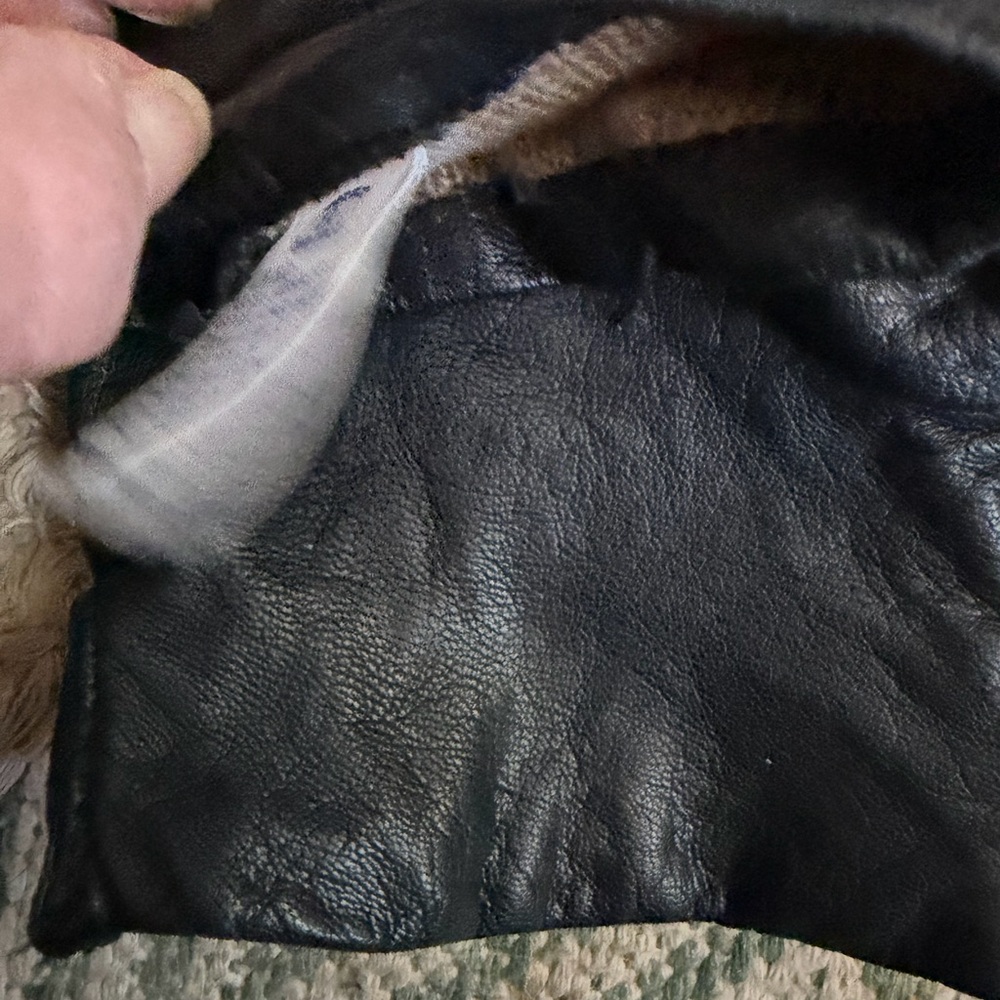 Soft Black Leather Gloves associated with designer Leila Founes,
